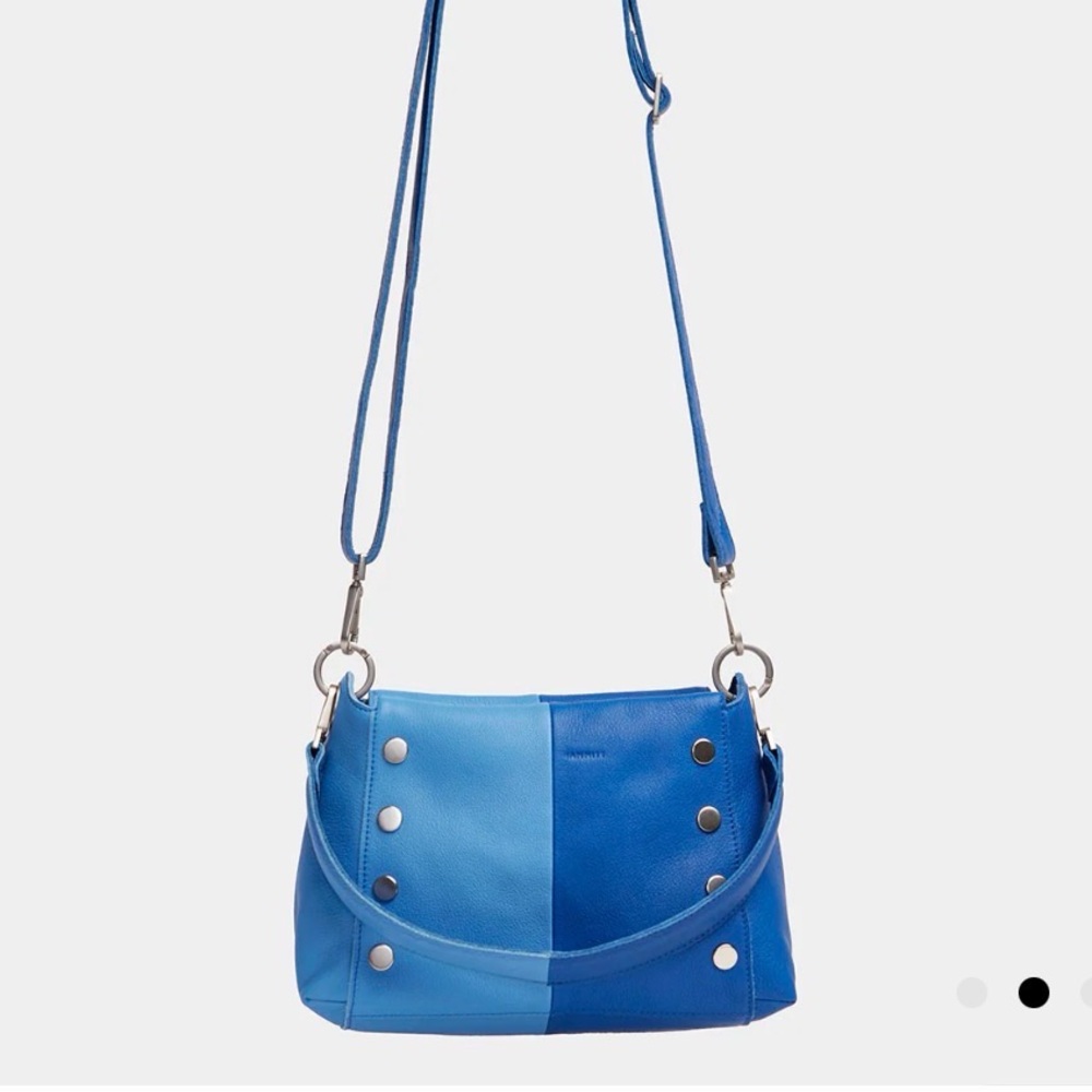 RARE: Hammitt Medium Bryant Two-Tone Blue oasis Shoulder Bag cross body purse - Picture 2 of 9